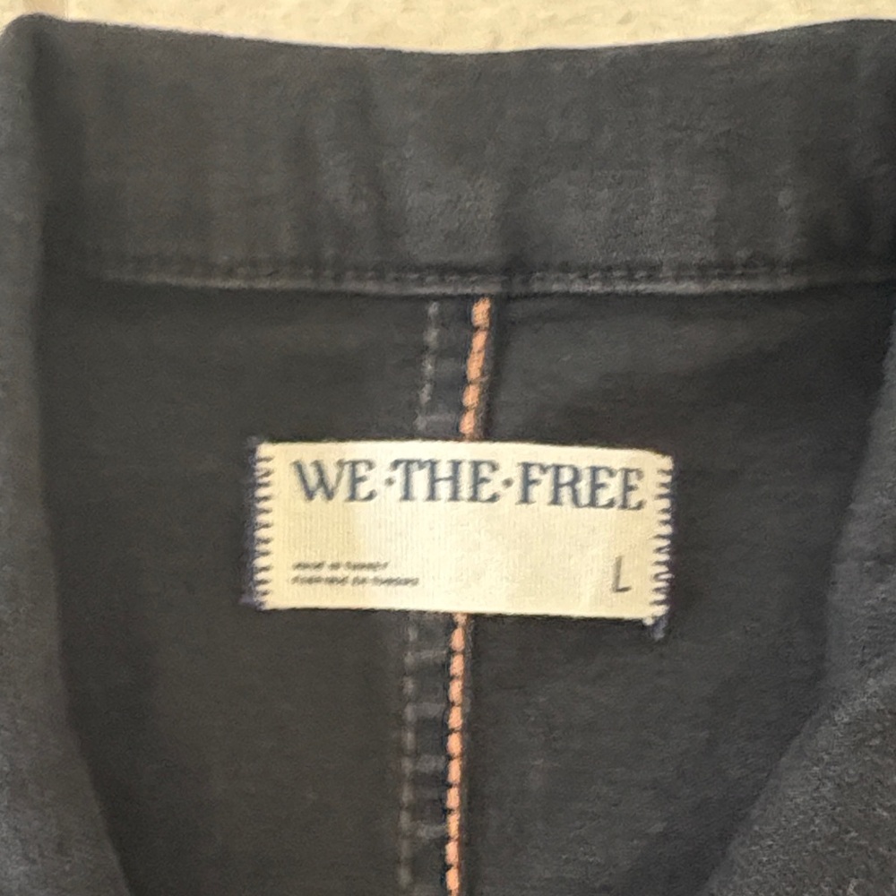 Free People Charcoal/Black Denim Romper - Picture 2 of 3